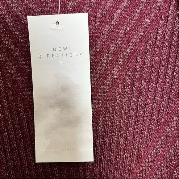 New Directions Sweater Women's XXL Open Front Knit Cardigan Fall Dark Pink Mauve - Picture 5 of 5